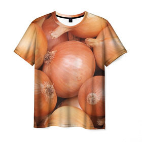 Мужская футболка 3D с принтом Лук-лучок в Кировске, 100% полиэфир | прямой крой, круглый вырез горловины, длина до линии бедер | золотая | лук | луковица | лучок | опарин | ургант | эхлуклучок