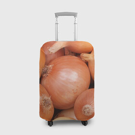 Чехол для чемодана 3D с принтом Лук-лучок в Кировске, 86% полиэфир, 14% спандекс | двустороннее нанесение принта, прорези для ручек и колес | золотая | лук | луковица | лучок | опарин | ургант | эхлуклучок
