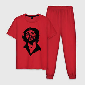 Мужская пижама хлопок с принтом Че Гевара в Кировске, 100% хлопок | брюки и футболка прямого кроя, без карманов, на брюках мягкая резинка на поясе и по низу штанин
 | che | cuba | гевара | куба | латиноамериканский революционер | че | чегевара