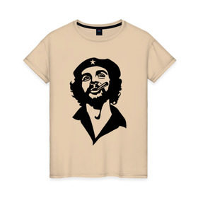 Женская футболка хлопок с принтом Че Гевара в Кировске, 100% хлопок | прямой крой, круглый вырез горловины, длина до линии бедер, слегка спущенное плечо | che | cuba | гевара | куба | латиноамериканский революционер | че | чегевара