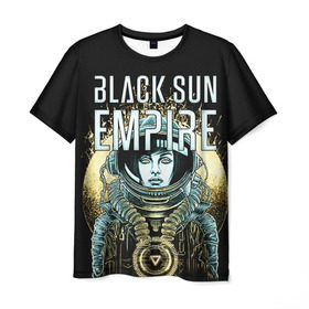 Мужская футболка 3D с принтом Black Sun Empire в Кировске, 100% полиэфир | прямой крой, круглый вырез горловины, длина до линии бедер | empire