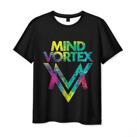 Мужская футболка 3D с принтом MIND VORTEX в Кировске, 100% полиэфир | прямой крой, круглый вырез горловины, длина до линии бедер | and | dnb | drumm | mind | pirate | station | vortex | бэйс | вортекс | драм | майнд | пиратская | станция
