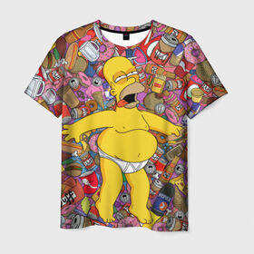 Мужская футболка 3D с принтом Гомер в Кировске, 100% полиэфир | прямой крой, круглый вырез горловины, длина до линии бедер | гомер