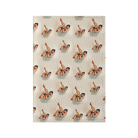 Обложка для паспорта матовая кожа с принтом Ножки в Кировске, натуральная матовая кожа | размер 19,3 х 13,7 см; прозрачные пластиковые крепления | Тематика изображения на принте: голые | девушки | прикол