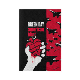 Обложка для паспорта матовая кожа с принтом Green Day в Кировске, натуральная матовая кожа | размер 19,3 х 13,7 см; прозрачные пластиковые крепления | green day | rock | грин дей | рок