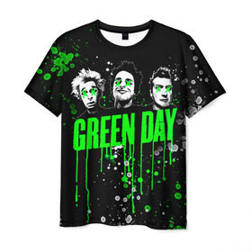Мужская футболка 3D с принтом Green Day в Кировске, 100% полиэфир | прямой крой, круглый вырез горловины, длина до линии бедер | green day | rock | грин дей | рок