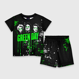 Детский костюм с шортами 3D с принтом Green Day в Кировске,  |  | green day | rock | грин дей | рок