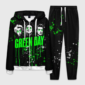 Мужской костюм 3D с принтом Green Day в Кировске, 100% полиэстер | Манжеты и пояс оформлены тканевой резинкой, двухслойный капюшон со шнурком для регулировки, карманы спереди | green day | rock | грин дей | рок