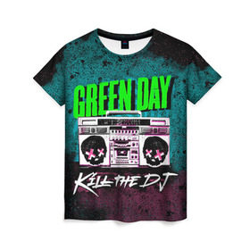 Женская футболка 3D с принтом Green Day в Кировске, 100% полиэфир ( синтетическое хлопкоподобное полотно) | прямой крой, круглый вырез горловины, длина до линии бедер | green day | rock | грин дей | рок