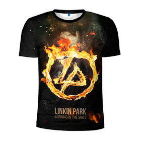 Мужская футболка 3D спортивная с принтом Linkin Park в Кировске, 100% полиэстер с улучшенными характеристиками | приталенный силуэт, круглая горловина, широкие плечи, сужается к линии бедра | Тематика изображения на принте: linkin park | rock | линкин парк | рок