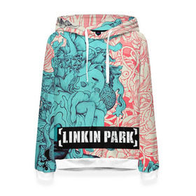 Женская толстовка 3D с принтом Linkin Park в Кировске, 100% полиэстер  | двухслойный капюшон со шнурком для регулировки, мягкие манжеты на рукавах и по низу толстовки, спереди карман-кенгуру с мягким внутренним слоем. | linkin park | rock | линкин парк | рок