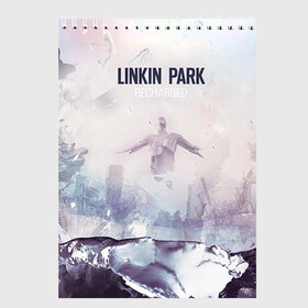Скетчбук с принтом Linkin Park в Кировске, 100% бумага
 | 48 листов, плотность листов — 100 г/м2, плотность картонной обложки — 250 г/м2. Листы скреплены сверху удобной пружинной спиралью | Тематика изображения на принте: linkin park | rock | линкин парк | рок