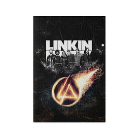 Обложка для паспорта матовая кожа с принтом Linkin Park в Кировске, натуральная матовая кожа | размер 19,3 х 13,7 см; прозрачные пластиковые крепления | Тематика изображения на принте: linkin park | rock | линкин парк | рок
