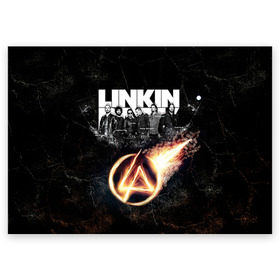 Поздравительная открытка с принтом Linkin Park в Кировске, 100% бумага | плотность бумаги 280 г/м2, матовая, на обратной стороне линовка и место для марки
 | Тематика изображения на принте: linkin park | rock | линкин парк | рок