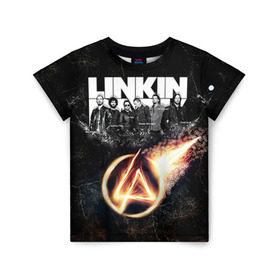 Детская футболка 3D с принтом Linkin Park в Кировске, 100% гипоаллергенный полиэфир | прямой крой, круглый вырез горловины, длина до линии бедер, чуть спущенное плечо, ткань немного тянется | linkin park | rock | линкин парк | рок
