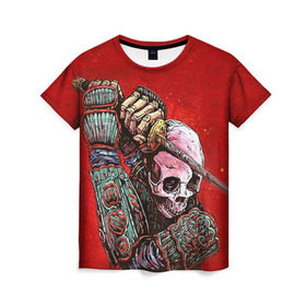 Женская футболка 3D с принтом Скелет в Кировске, 100% полиэфир ( синтетическое хлопкоподобное полотно) | прямой крой, круглый вырез горловины, длина до линии бедер | скелет