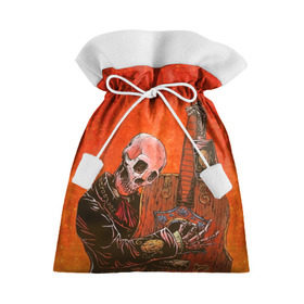 Подарочный 3D мешок с принтом Скелет с гитарой в Кировске, 100% полиэстер | Размер: 29*39 см | Тематика изображения на принте: гитара | скелет
