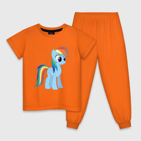 Детская пижама хлопок с принтом Пони радуга в Кировске, 100% хлопок |  брюки и футболка прямого кроя, без карманов, на брюках мягкая резинка на поясе и по низу штанин
 | прикольная пони радуга.пони радуга