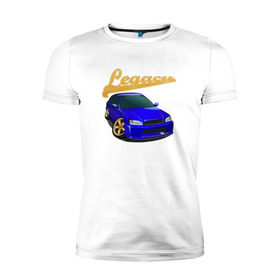 Мужская футболка премиум с принтом Subaru Legacy в Кировске, 92% хлопок, 8% лайкра | приталенный силуэт, круглый вырез ворота, длина до линии бедра, короткий рукав | Тематика изображения на принте: subaru | subaru legacylegacy