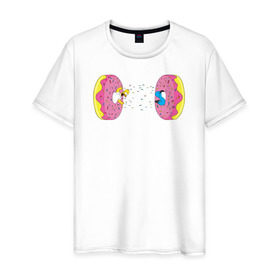Мужская футболка хлопок с принтом Donut Portal в Кировске, 100% хлопок | прямой крой, круглый вырез горловины, длина до линии бедер, слегка спущенное плечо. | 