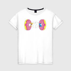 Женская футболка хлопок с принтом Donut Portal в Кировске, 100% хлопок | прямой крой, круглый вырез горловины, длина до линии бедер, слегка спущенное плечо | Тематика изображения на принте: 
