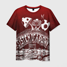 Мужская футболка 3D с принтом System of a Down в Кировске, 100% полиэфир | прямой крой, круглый вырез горловины, длина до линии бедер | hard rock | metal | rock | serj | system of a down | tankian | метал | рок | систем | танкян | хардрок