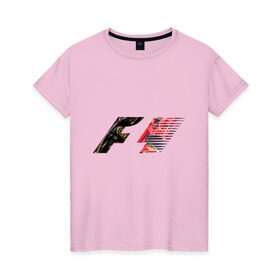 Женская футболка хлопок с принтом Formula 1 в Кировске, 100% хлопок | прямой крой, круглый вырез горловины, длина до линии бедер, слегка спущенное плечо | 1 | f | f1 | formula | один | формула