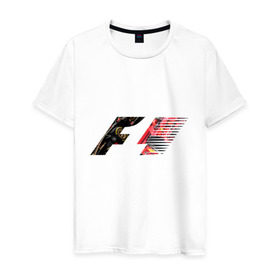 Мужская футболка хлопок с принтом Formula 1 в Кировске, 100% хлопок | прямой крой, круглый вырез горловины, длина до линии бедер, слегка спущенное плечо. | 1 | f | f1 | formula | один | формула