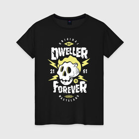 Женская футболка хлопок с принтом Dweller Forever в Кировске, 100% хлопок | прямой крой, круглый вырез горловины, длина до линии бедер, слегка спущенное плечо | 