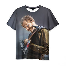 Мужская футболка 3D с принтом Флоки в Кировске, 100% полиэфир | прямой крой, круглый вырез горловины, длина до линии бедер | vikings | вальхалла | викинги | рагнар лодброк | сериалы | флоки