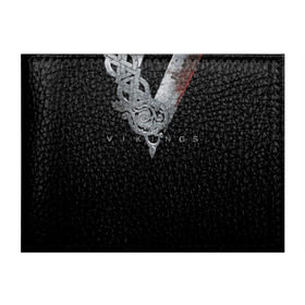 Обложка для студенческого билета с принтом Эмблема Викингов в Кировске, натуральная кожа | Размер: 11*8 см; Печать на всей внешней стороне | vikings | вальхалла | викинги | лого | рагнар лодброк | сериалы | эмблема