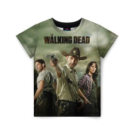 Детская футболка 3D с принтом The Walking Dead в Кировске, 100% гипоаллергенный полиэфир | прямой крой, круглый вырез горловины, длина до линии бедер, чуть спущенное плечо, ткань немного тянется | зомби