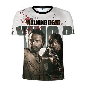 Мужская футболка 3D спортивная с принтом The Walking Dead в Кировске, 100% полиэстер с улучшенными характеристиками | приталенный силуэт, круглая горловина, широкие плечи, сужается к линии бедра | зомби