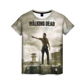 Женская футболка 3D с принтом The Walking Dead в Кировске, 100% полиэфир ( синтетическое хлопкоподобное полотно) | прямой крой, круглый вырез горловины, длина до линии бедер | зомби