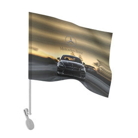 Флаг для автомобиля с принтом Mercedes в Кировске, 100% полиэстер | Размер: 30*21 см | amg | benz | mercedes | бенс | бенц | мерседес