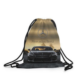 Рюкзак-мешок 3D с принтом Mercedes в Кировске, 100% полиэстер | плотность ткани — 200 г/м2, размер — 35 х 45 см; лямки — толстые шнурки, застежка на шнуровке, без карманов и подкладки | amg | benz | mercedes | бенс | бенц | мерседес