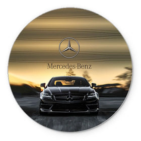 Коврик круглый с принтом Mercedes в Кировске, резина и полиэстер | круглая форма, изображение наносится на всю лицевую часть | amg | benz | mercedes | бенс | бенц | мерседес