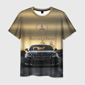Мужская футболка 3D с принтом Mercedes в Кировске, 100% полиэфир | прямой крой, круглый вырез горловины, длина до линии бедер | amg | benz | mercedes | бенс | бенц | мерседес