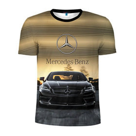 Мужская футболка 3D спортивная с принтом Mercedes в Кировске, 100% полиэстер с улучшенными характеристиками | приталенный силуэт, круглая горловина, широкие плечи, сужается к линии бедра | Тематика изображения на принте: amg | benz | mercedes | бенс | бенц | мерседес