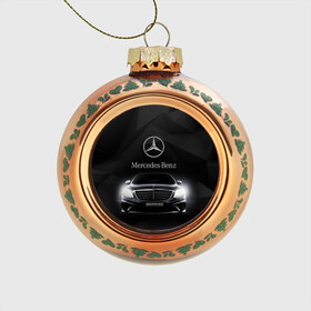 Стеклянный ёлочный шар с принтом Mercedes в Кировске, Стекло | Диаметр: 80 мм | amg | benz | mercedes | бенс | бенц | мерседес