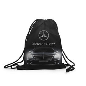 Рюкзак-мешок 3D с принтом Mercedes в Кировске, 100% полиэстер | плотность ткани — 200 г/м2, размер — 35 х 45 см; лямки — толстые шнурки, застежка на шнуровке, без карманов и подкладки | amg | benz | mercedes | бенс | бенц | мерседес