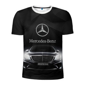 Мужская футболка 3D спортивная с принтом Mercedes в Кировске, 100% полиэстер с улучшенными характеристиками | приталенный силуэт, круглая горловина, широкие плечи, сужается к линии бедра | amg | benz | mercedes | бенс | бенц | мерседес