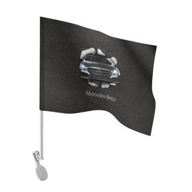 Флаг для автомобиля с принтом Mercedes в Кировске, 100% полиэстер | Размер: 30*21 см | amg | benz | mercedes | бенс | бенц | кожа | мерседес
