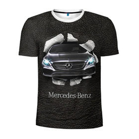 Мужская футболка 3D спортивная с принтом Mercedes в Кировске, 100% полиэстер с улучшенными характеристиками | приталенный силуэт, круглая горловина, широкие плечи, сужается к линии бедра | amg | benz | mercedes | бенс | бенц | кожа | мерседес