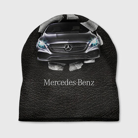 Шапка 3D с принтом Mercedes в Кировске, 100% полиэстер | универсальный размер, печать по всей поверхности изделия | Тематика изображения на принте: amg | benz | mercedes | бенс | бенц | кожа | мерседес