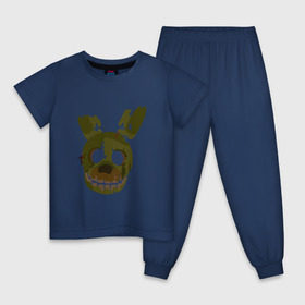 Детская пижама хлопок с принтом FNaF Springtrap в Кировске, 100% хлопок |  брюки и футболка прямого кроя, без карманов, на брюках мягкая резинка на поясе и по низу штанин
 | fnaf | фнаф