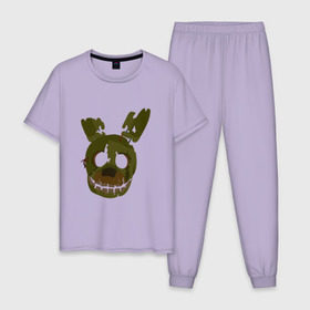 Мужская пижама хлопок с принтом FNaF Springtrap в Кировске, 100% хлопок | брюки и футболка прямого кроя, без карманов, на брюках мягкая резинка на поясе и по низу штанин
 | fnaf | фнаф