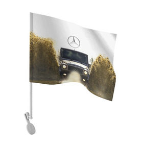 Флаг для автомобиля с принтом Mercedes в Кировске, 100% полиэстер | Размер: 30*21 см | amg | benz | gelentvagen | mercedes | бенс | бенц | гелентваген | гелик | мерседес