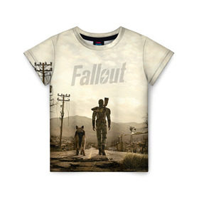 Детская футболка 3D с принтом Fallout в Кировске, 100% гипоаллергенный полиэфир | прямой крой, круглый вырез горловины, длина до линии бедер, чуть спущенное плечо, ткань немного тянется | fallout | бункер | постапокалиптические | фалаут | фаллаут | фолаут | фоллаут
