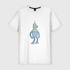 Мужская футболка премиум с принтом Bender/Бендер в Кировске, 92% хлопок, 8% лайкра | приталенный силуэт, круглый вырез ворота, длина до линии бедра, короткий рукав | 
